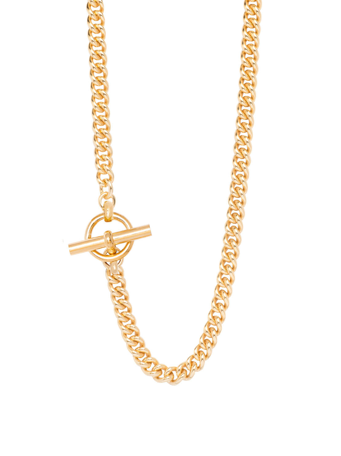 T Bar Clasp Curb Link Necklace