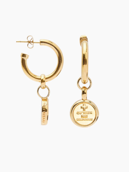 Gold Que Demain Disc Earrings